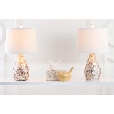 Lauralie 20.5" White Capiz Shell Table Lamp Set