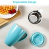 Ceramics Tea Cup with Loose Leaf Infuser and Lid,16 oz,Microwave and Dishwasher Safe Coffee Mug, Modern Herbal Tea Strainer,Gifts for Tea Lover - 4 of 4