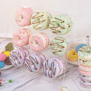 Hachikiko 2 Pack Acrylic Donut Wall Display Stand, Clear Donut Holder for 54 Donuts - Ideal for Weddings, Birthdays, Christmas, Parties - 1 of 4