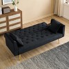 VASIP 71" Convertible Loveseat with 2 Pillows,Retro Velvet Sofa for Small Spaces, Bedroom,Office-Beige - 3 of 4