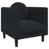 vidaXL Sofa Set Black Velvet, Plywood, Solid Wood 3 Piece - 3 of 4