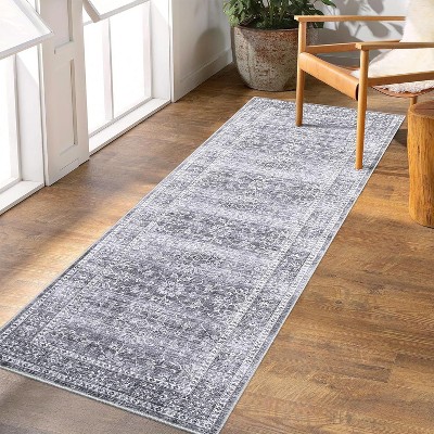 Vintage Floral Rug – Washable Low-Pile Non-Slip Non-Shedding Carpet,Stain-Resistant Foldable Floor Cover for Living Room,Nursery, Bedroom