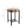 31.5 "/31.3" Vintage Patchwork Shape Coffee Table (Set of 2) with Natural Grain Table Top and Metal Cross Legs 4M - ModernLuxe - 4 of 4