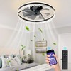 DAKAFUL 16" Modern LED Ceiling Fan Light With Remote & Crystal Design - Black - 2 of 4