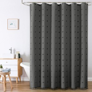 Waterproof Modern Shower Curtain with Hooks, 72"W x 72"L (Pack of 1) - 1 of 4