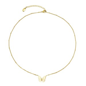Slate by Rebl Butterfly Pendant Chain Necklace  18K Gold Plated Stainless Steel - 1 of 1