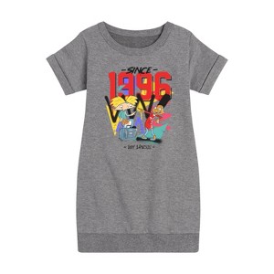 - Hey Arnold! - Since 96 Graphic Short Sleeve Fleece Dress - 1 of 4
