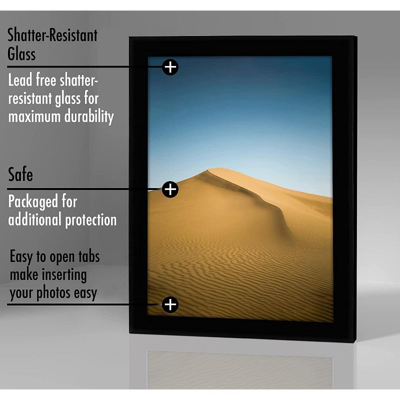 Americanflat Picture Frame with tempered shatter-resistant glass - Wall Mounted Horizontal and Vertical Formats, 4 of 9