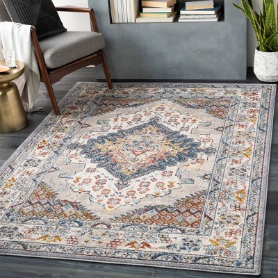 Elegance Gray Viscose 8'10" x 12' Rectangular Stain-Resistant Rug