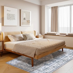 Vintage Rug, Machine Washable Low Pile Carpet, Non-Slip Non-Shedding Carpet, Low Pile Soft Accent Rug, for Living Room, Bedroom - 1 of 4