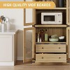 71.4" Tall Farmhouse Arched Bookcase with Doors and Drawers, Display Cabinet Storage Shelves Wooden Bookshelf for Living Room, Office - 4 of 4