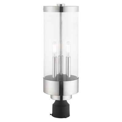 Hillcrest Elegance 3-Light Polished Chrome Outdoor Post Lantern