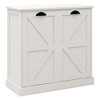 AndMakers 31.49 in. W x 13.77 in. D x 30.7 in. H White Linen Cabinet with 2 Doors - 3 of 4