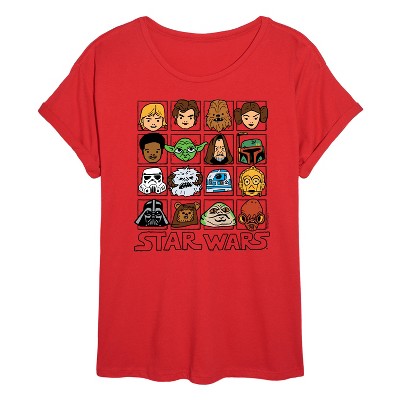 Women's - Star Wars - Face Grid Oversized Graphic T-Shirt