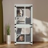 30"Wx71"H Wooden Outdoor Cat Enclosure With 4 Platforms,Waterproof Top And Sliding Doors,Cat House On Wheels With Napping,Cat Shelter -Maison Boucle - 2 of 4