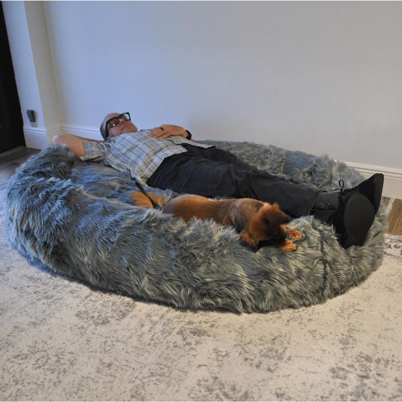 PAW BRANDS PupCloud Human-Size Faux Fur Memory Foam Dog Bed, 2 of 5