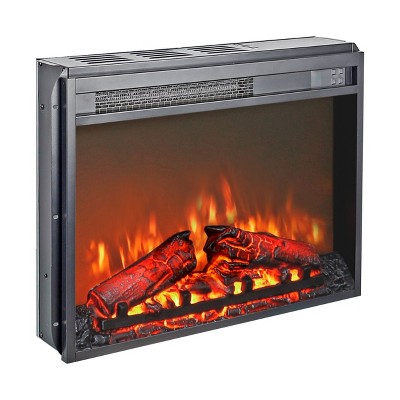 NicBex Electric Fireplace with Infrared Remote Control Wall Mount Stove Heater Fireplace 4 Adjustable Brightness Settings 1400W Heater,Black