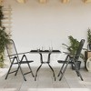 vidaXL Garden Dining Set 3 Piece, Table and Chairs for Patio Terrace, Outdoor Dining Set for 2, Armchair, Industrial Style, Anthracite Metal Mesh - 2 of 4