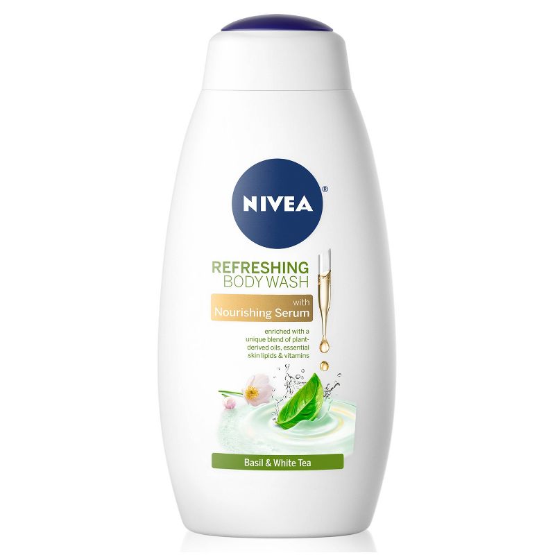 Nivea Basil and White Tea Refreshing Body Wash for Dry Skin - 20 fl oz, 1 of 10