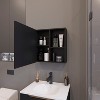 Vynxaria Morenci Medicine Cabinet With Included Mirror And 1 Door, Black - 2 of 4