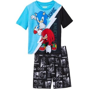 Sonic The Hedgehog Boy's 2-Piece Sleep Shirt and Shorts Pajama Set - 1 of 4