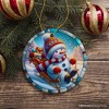 Arctic Sleigh Snowman’s Magical Ride Christmas Ornament, Handmade Frosty Winter Gift| OrnamentallyYou - 4 of 4