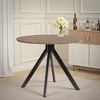 MAYEERTY 39-Inch Round Wooden Dining Table - Metal Frame, Fits 4-6 People for Kitchen, Dining & Living Room (Brown) - 2 of 4