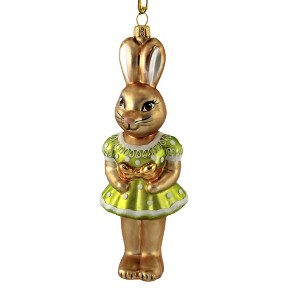 6.75 In Spring Dressed Girl Bunny Easter Rabbit Tree Ornaments - 1 of 3