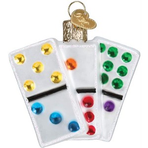 Old World Christmas Glass Blown Ornament for Christmas Tree, Dominos - 1 of 4