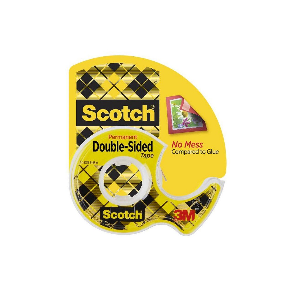 Scotch 1ct Double Sided Permanent Tape .75" x 300": Clear Double Stick Tape for Gift Wrap & Art Projects