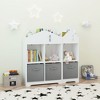 Vynxaria Kids Dollhouse Bookcase with Storage, 2-Tier Organizer & Collapsible Fabric Drawers for Bedroom or Playroom (White/Gray) - 4 of 4