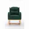 CAVINAS Modern Teddy Fabric Rocking Chair with Wooden Frame and Ergonomic Backrest, Upholstered Lounge Chair for Living Room and Bedroom - 2 of 4