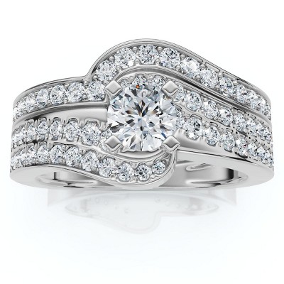 Pompeii3 1Ct TW Diamond Engagement Wedding Ring Set Lab Created
