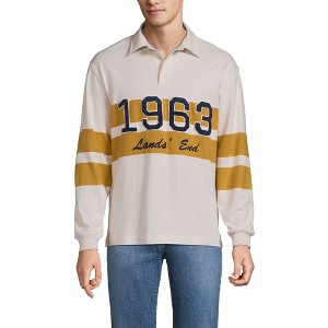 Lands' End Men's Long Sleeve Rugged Rugby Polo - 1 of 3