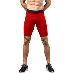 Anna-Kaci Active Men's Padded Compression Cycling Shorts with Wide Waistband and Mid-Thigh Length - 1 of 4