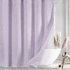 Home Mart Goods 71" x 71" - Purple Fabric Textured Glam luxury Shower Curtain With 12 Metal Hooks - 2 of 4