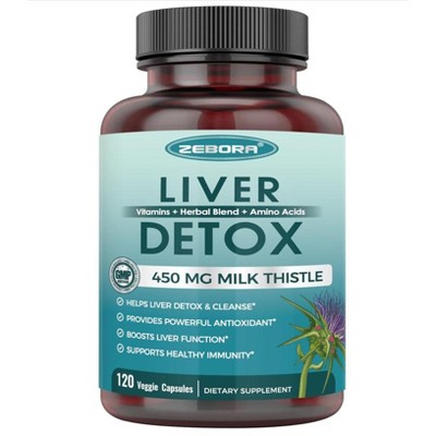 Milk Thistle Supplement with 450 mg Milk Thistle Extract (80% Silymarin)  for Liver Cleanse Detox & Repair, Liver Supplement - 120 Veggie Capsules
