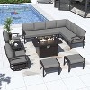 ALAULM Patio Furniture Set 10-Piece Aluminum Sectional Sofa with Armrest, Modern Outdoor Conversation Set - 2 of 4