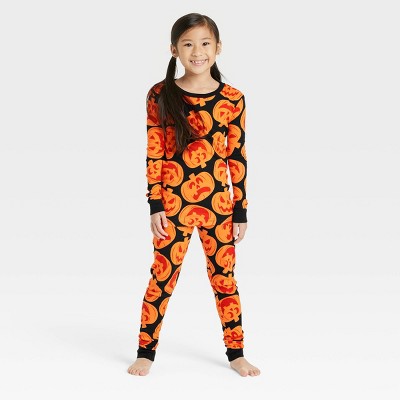 Kids' Halloween Pumpkin Matching Family Snug Fit Pajama Set - Hyde & EEK! Boutique™ Orange