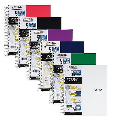 Five Star 5-Subject Notebook 8.5" x 11" College Ruled 200 Sheets 400895