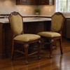 HomeRoots Set of Two 24" Beige and Espresso Fabric and Solid Wood Counter Height Bar Chairs - 2 of 4