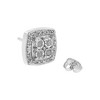Haus of Brilliance Silver 1/4 cttw Round Cut Diamond Square Shape Milgrain Stud Earrings - 4 of 4