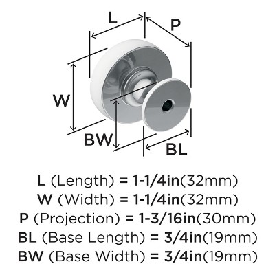 Polished Chrome Round Cabinet Knob with Mounting Hardware