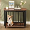 SEVOBAL Pet Crates and Houses Curved Pet Cage Dual Purpose Furniture Ventilated Structure Chew Resistant, Brown, 31.5"*23.03"*25.87" - 2 of 4