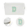 Unique Bargains Portable Corduroy Rectangular Letter Makeup Bag White 1 Pc - 4 of 4