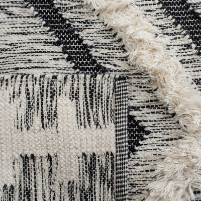 Tribal Elegance Hand-Knotted Black Wool 8' x 10' Area Rug