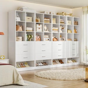 Aheaplus Closet Organizer with 3 Drawers,  Freestanding Wardrobe System with Shoe Shelf - 1 of 4
