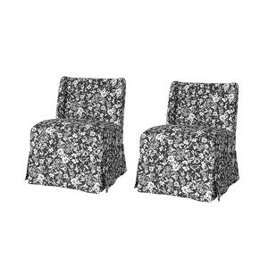 Fabrizius Transitional Upholstered Slipper Chair Set of 2 with Washable Slipcover and Solid Wood Legs | HULALA HOME - 1 of 4