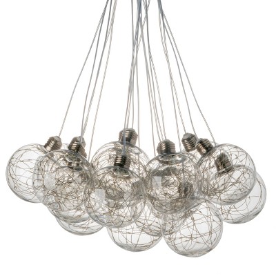 18"x41" Drop Globes Chandelier Ceiling Light Clear - A&B Home