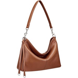 Genuine Leather Hobo Bags for Women, Anti Theft Soft Leather Shoulder Handbags Purses - 1 of 4